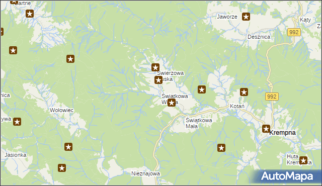 mapa Świątkowa Wielka, Świątkowa Wielka na mapie Targeo