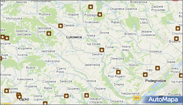 mapa Świdnik gmina Łukowica, Świdnik gmina Łukowica na mapie Targeo