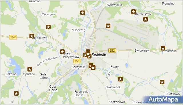 mapa Świdwin, Świdwin na mapie Targeo