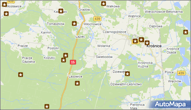 mapa Świebodów, Świebodów na mapie Targeo