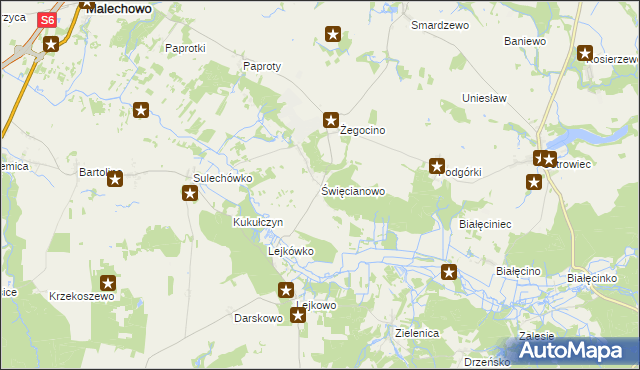 mapa Święcianowo, Święcianowo na mapie Targeo