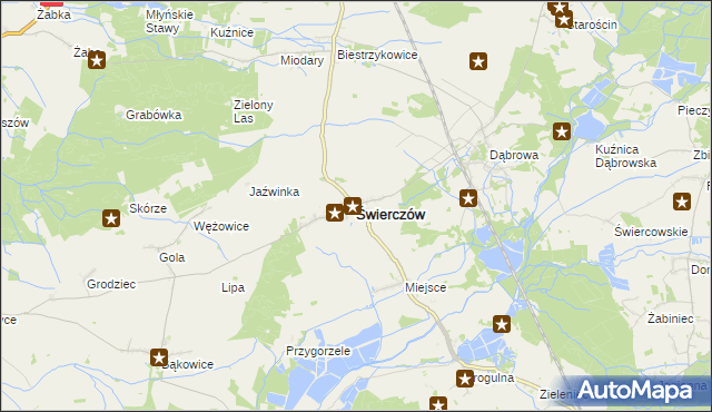 mapa Świerczów powiat namysłowski, Świerczów powiat namysłowski na mapie Targeo