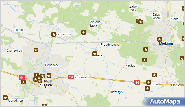 mapa Święte gmina Środa Śląska, Święte gmina Środa Śląska na mapie Targeo