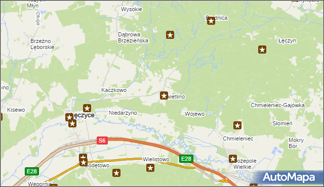 mapa Świetlino, Świetlino na mapie Targeo