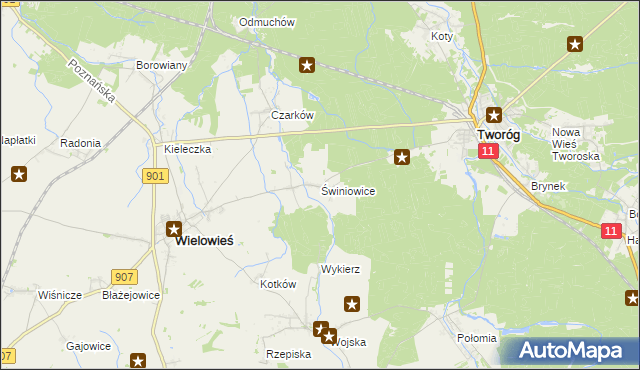 mapa Świniowice, Świniowice na mapie Targeo