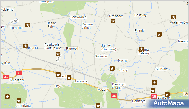 mapa Świnków gmina Krotoszyn, Świnków gmina Krotoszyn na mapie Targeo