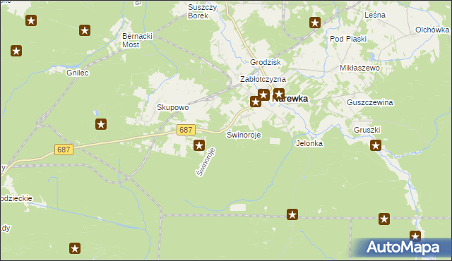 mapa Świnoroje, Świnoroje na mapie Targeo