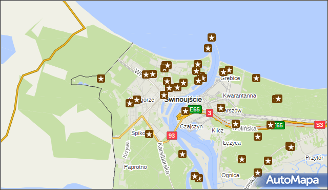 mapa Świnoujście, Świnoujście na mapie Targeo