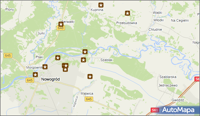 mapa Szablak, Szablak na mapie Targeo