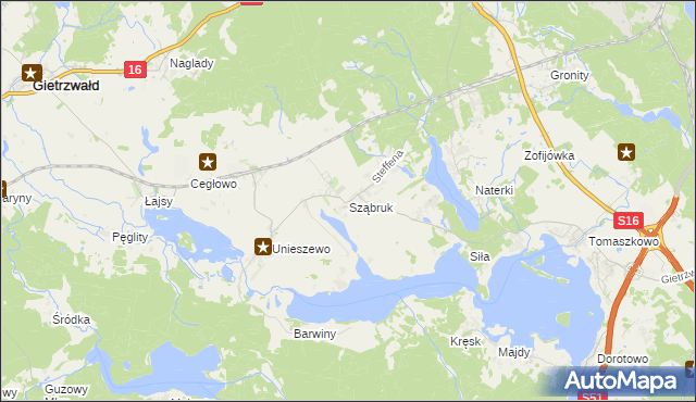 mapa Sząbruk, Sząbruk na mapie Targeo