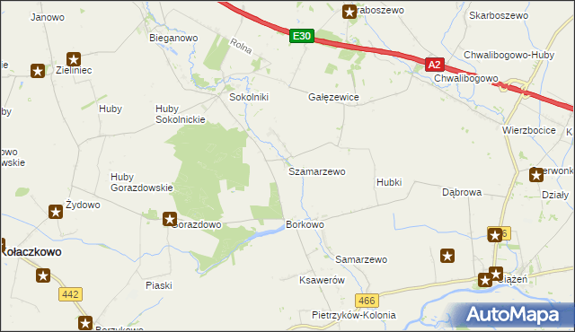 mapa Szamarzewo, Szamarzewo na mapie Targeo