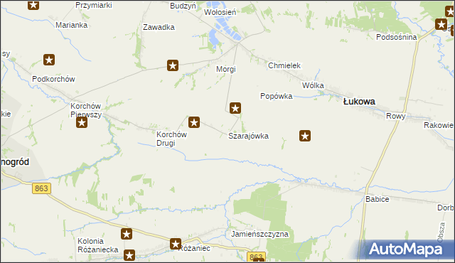 mapa Szarajówka, Szarajówka na mapie Targeo