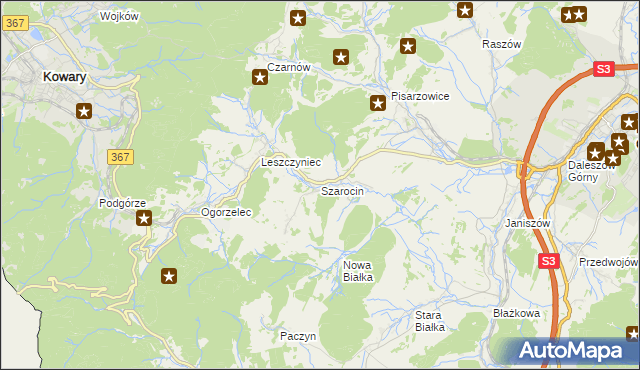 mapa Szarocin, Szarocin na mapie Targeo