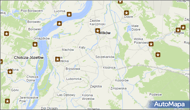 mapa Szczekarków gmina Wilków, Szczekarków gmina Wilków na mapie Targeo