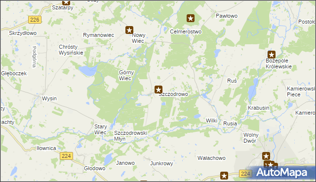 mapa Szczodrowo gmina Skarszewy, Szczodrowo gmina Skarszewy na mapie Targeo