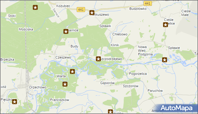 mapa Szczodrzejewo, Szczodrzejewo na mapie Targeo