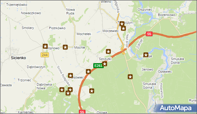 mapa Szczutki, Szczutki na mapie Targeo