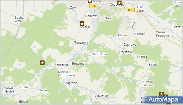 mapa Szczutków, Szczutków na mapie Targeo