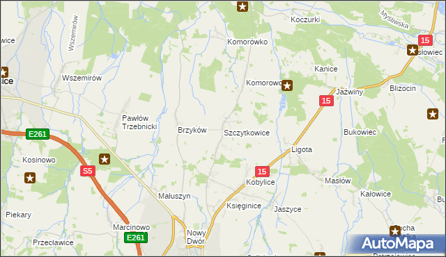 mapa Szczytkowice, Szczytkowice na mapie Targeo