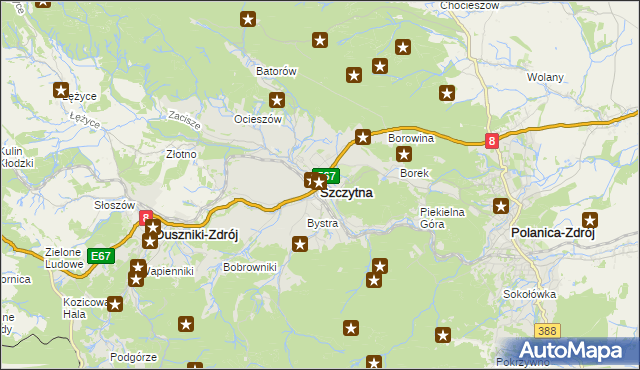 mapa Szczytna powiat kłodzki, Szczytna powiat kłodzki na mapie Targeo