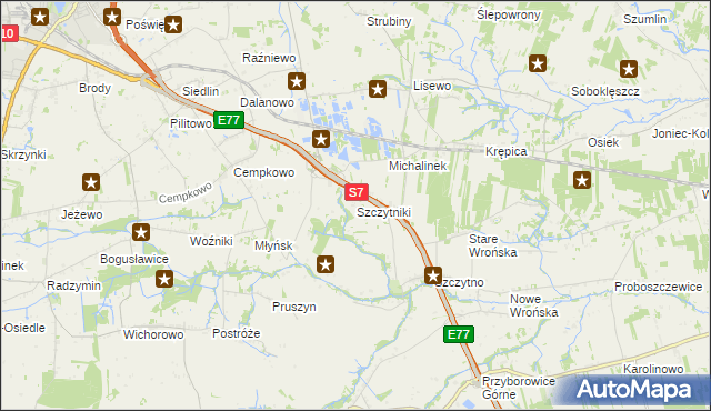 mapa Szczytniki gmina Załuski, Szczytniki gmina Załuski na mapie Targeo