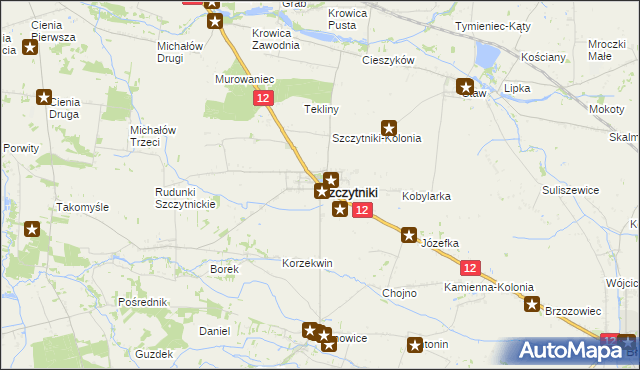 mapa Szczytniki powiat kaliski, Szczytniki powiat kaliski na mapie Targeo