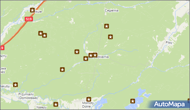 mapa Szklarnia gmina Janów Lubelski, Szklarnia gmina Janów Lubelski na mapie Targeo