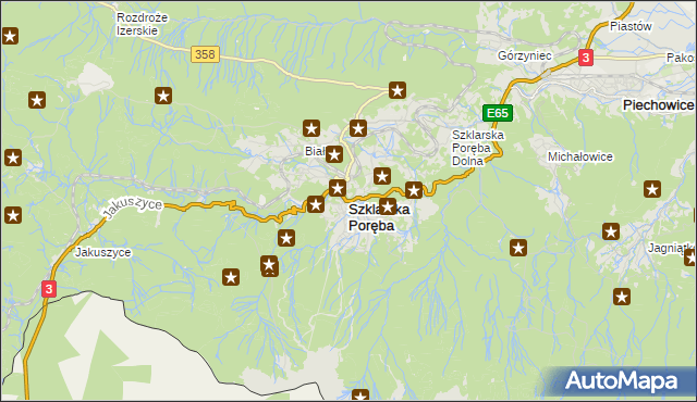 mapa Szklarska Poręba, Szklarska Poręba na mapie Targeo