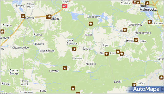 mapa Szkucin, Szkucin na mapie Targeo