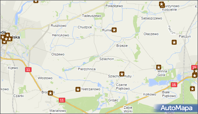 mapa Szlachcin, Szlachcin na mapie Targeo