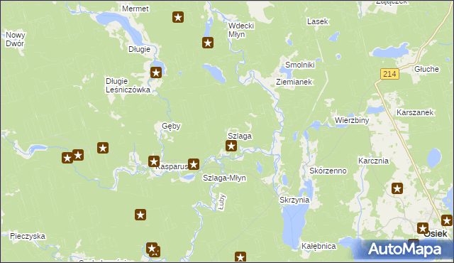 mapa Szlaga, Szlaga na mapie Targeo