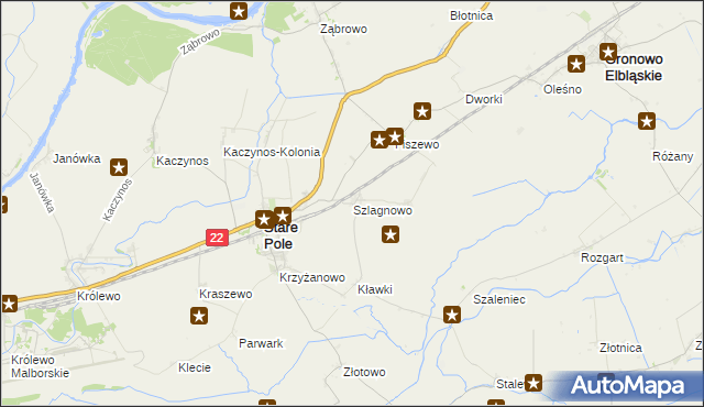 mapa Szlagnowo, Szlagnowo na mapie Targeo