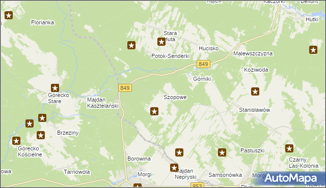 mapa Szopowe, Szopowe na mapie Targeo