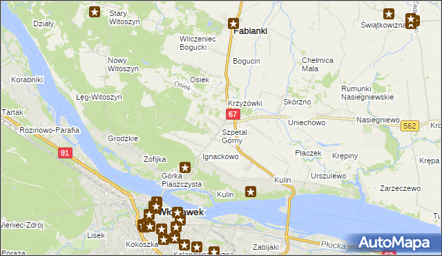 mapa Szpetal Górny, Szpetal Górny na mapie Targeo