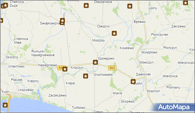 mapa Szpiegowo, Szpiegowo na mapie Targeo