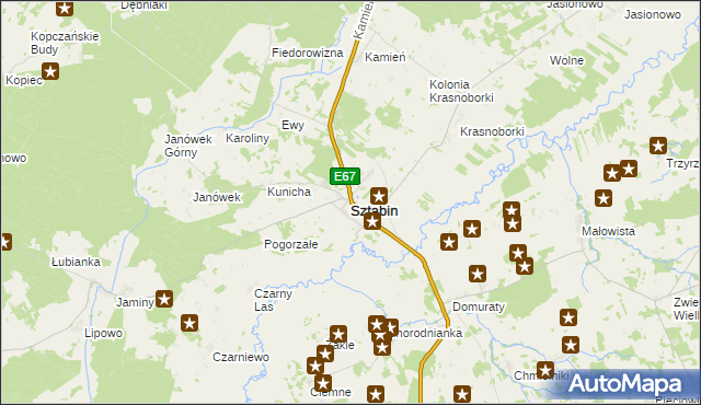 mapa Sztabin, Sztabin na mapie Targeo