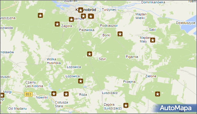 mapa Szur, Szur na mapie Targeo