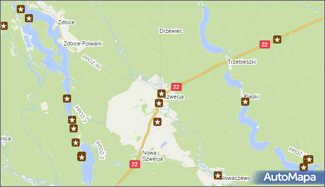 mapa Szwecja, Szwecja na mapie Targeo