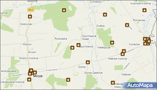 mapa Szychowice, Szychowice na mapie Targeo