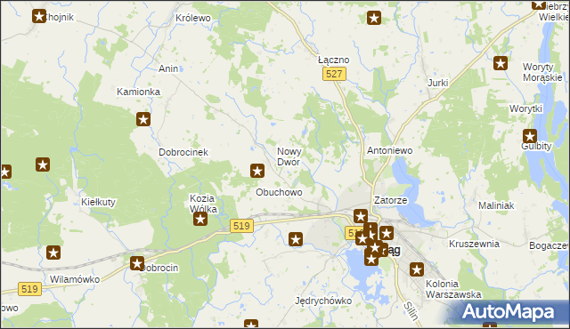 mapa Szymanowo gmina Morąg, Szymanowo gmina Morąg na mapie Targeo