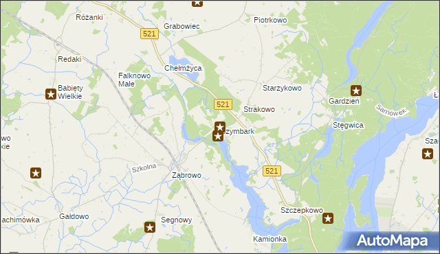 mapa Szymbark gmina Iława, Szymbark gmina Iława na mapie Targeo