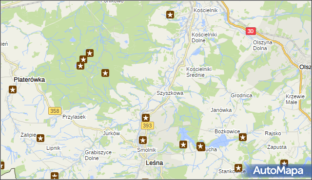 mapa Szyszkowa, Szyszkowa na mapie Targeo