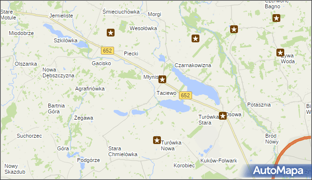 mapa Taciewo, Taciewo na mapie Targeo