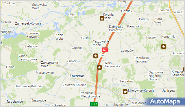 mapa Taczów, Taczów na mapie Targeo