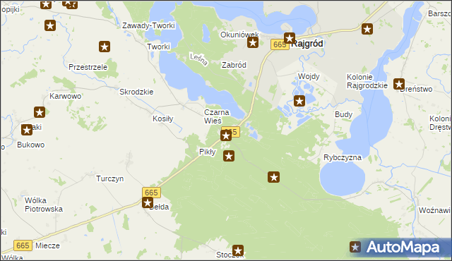 mapa Tama gmina Rajgród, Tama gmina Rajgród na mapie Targeo