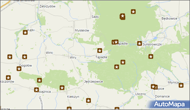 mapa Tąpadła, Tąpadła na mapie Targeo
