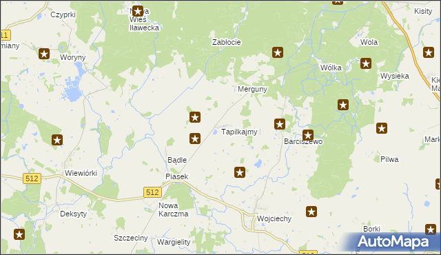 mapa Tapilkajmy, Tapilkajmy na mapie Targeo