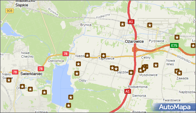 mapa Tąpkowice, Tąpkowice na mapie Targeo