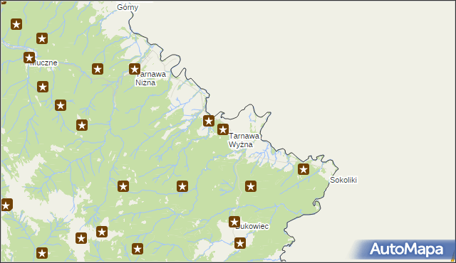 mapa Tarnawa Wyżna, Tarnawa Wyżna na mapie Targeo