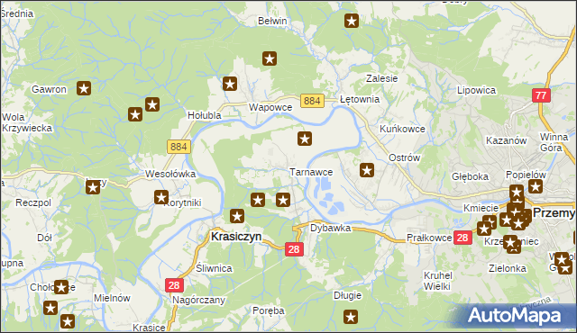 mapa Tarnawce, Tarnawce na mapie Targeo